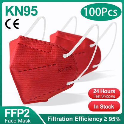 10-200Pcs FFP2 Masks kn95 Mascarillas KN95 Face Mask Filter 5Layers mascarillas quirurgicas homologadas Reusable Black FFP2 M