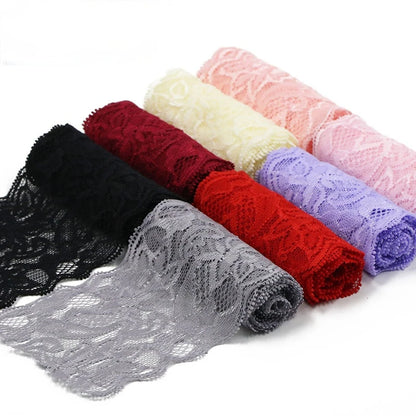 Lace Trim 1 Meter, Elastic Ribbon for Sewing, Wide Lace Trim, DIY Crafts, Scrapbooking Supplies, Crochet Pattern Ribbon in Co