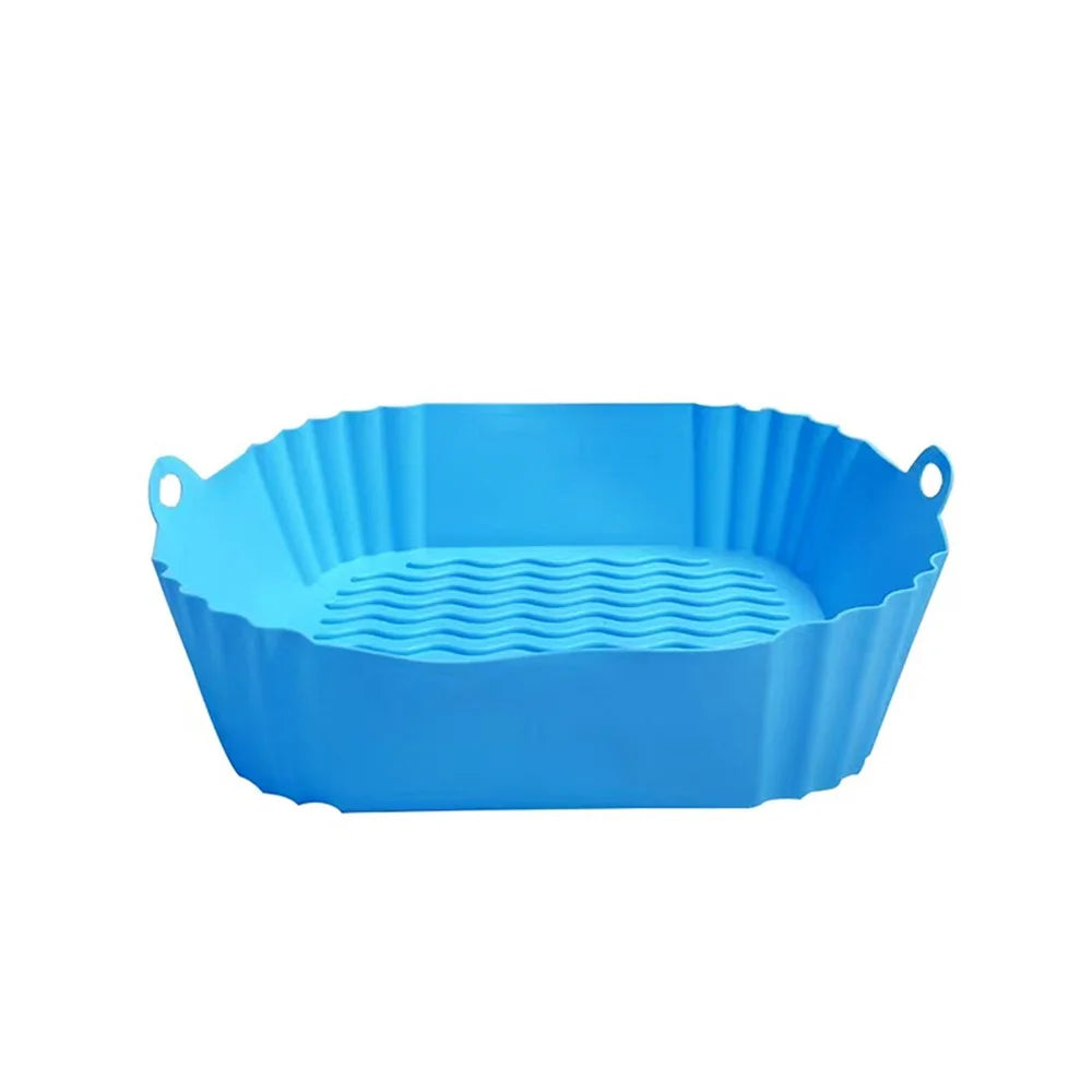 Silicone Air Fryer Liners, Replacement of Parchment Paper Liner - Reusable & Heat Resistant Air Fryer Silicone Baking Tray - 
