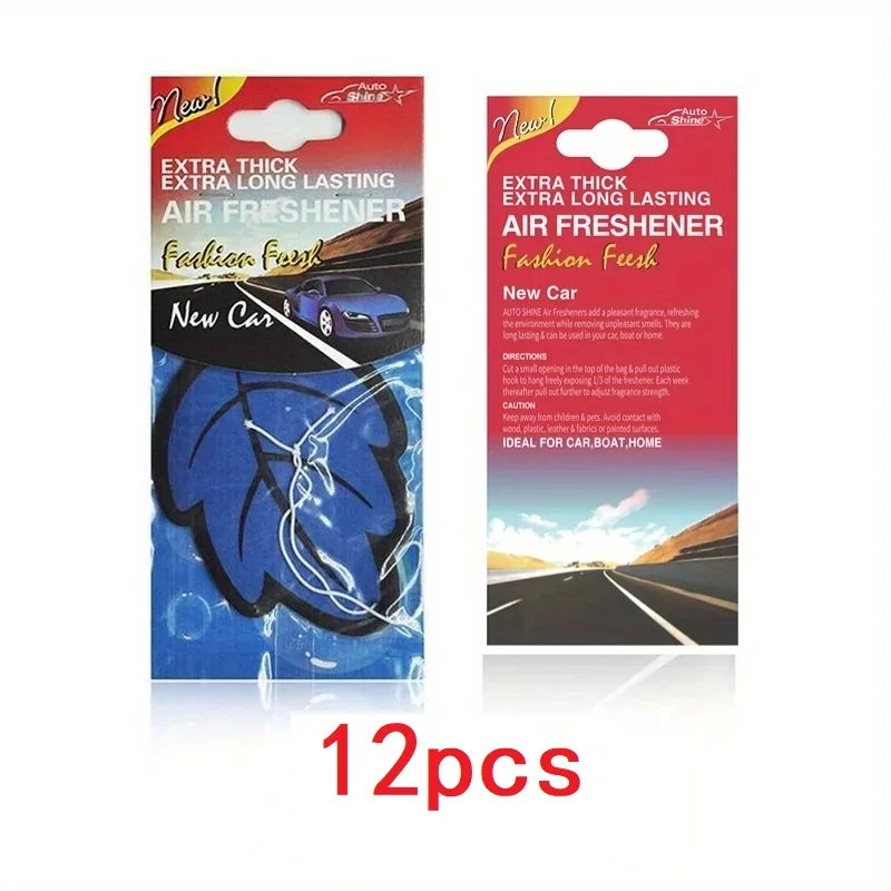 3-60pcs Car Air Freshener Natural Scented Tea Paper Auto Hanging Vanilla Perfume Fragrance Leaf Shape Car Accessories Interio