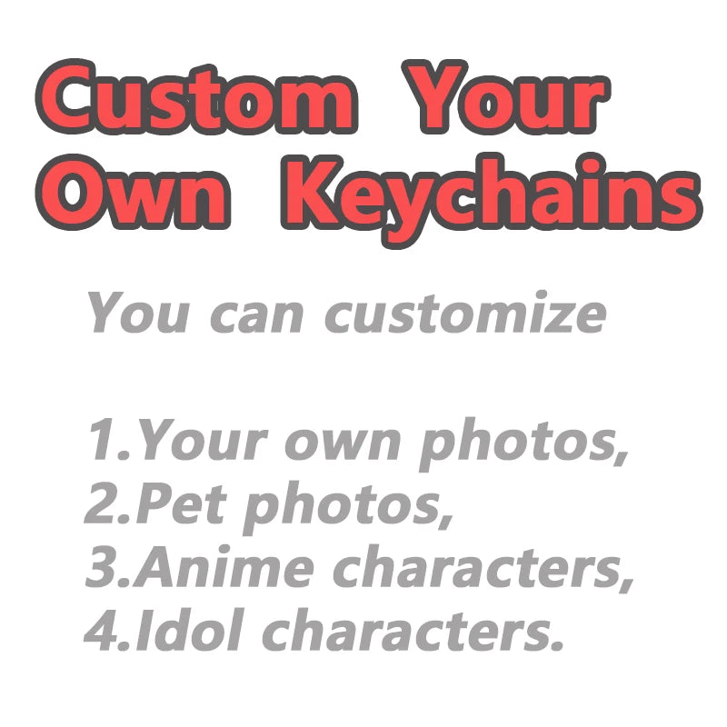 Custom Keychains Cartoon Llavero Key Chain Photo Customized Anime Charms Hologram Clear Acrylic Personalized Designer Keychai
