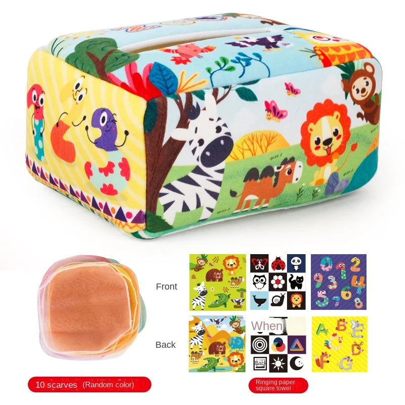 Baby Montessori Toy,Magic Tissue Box,Educational Learning Activity Sensory Toy For Kids Finger Exercising Busy Board Baby Gam