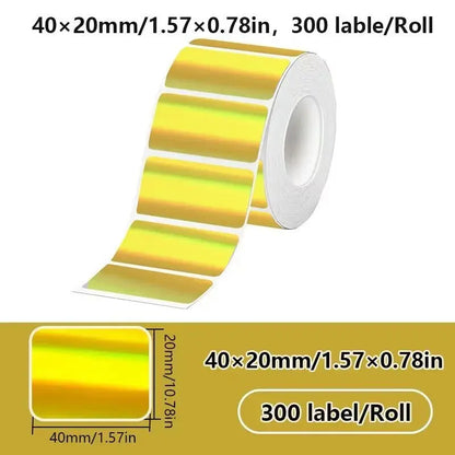 1Roll 40x20MM Compatible Phomemo M110 M220 M200 Self-Adhesive Color Laser Thermal Paper, E210 P50 Detong P1 HPRT T20 MAKER