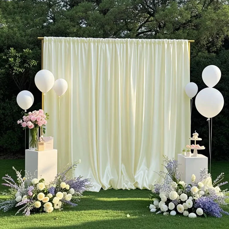 Satin Backdrop Curtain,with Rod Pocket for Wedding,Birthday,Baby Shower,Photography,Graduation Party Backdrop Drapes,1 Panel