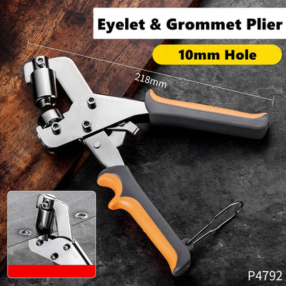 6mm / 10mm Eyelet Pliers Kit Tools Portable Hand Press Metal Grommet Hole Punch Plier for Leather Canvas Clothing DIY Tarp Ri