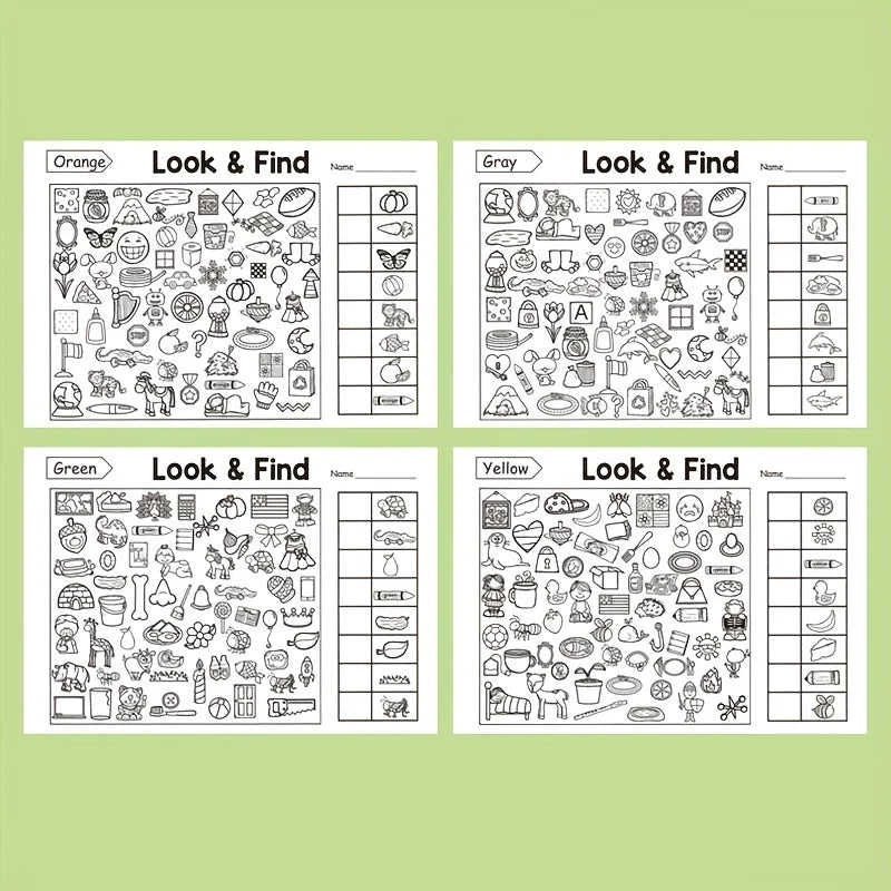 Children's Hidden Objects Coloring Book, with 100+ Find & Color Pages - Interactive Find & Color Activity Workbook for School