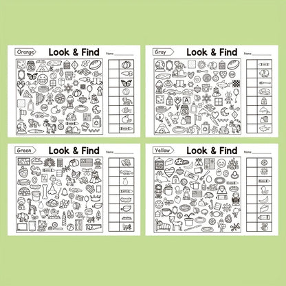 Children's Hidden Objects Coloring Book, with 100+ Find & Color Pages - Interactive Find & Color Activity Workbook for School