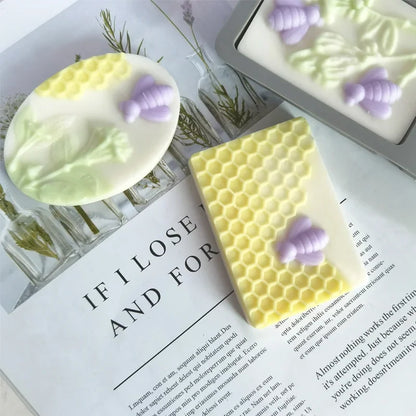 3D Bee Honeycomb Silicone Soap Mold DIY Square Oval Soap Making Supplies Handmade Chocolate Cake Decoration Baking Tools