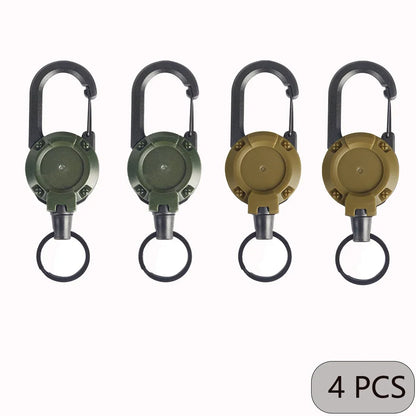 1/2/4pcs Extendable Retractable Holders Keychain Badge Reels Heavy Duty Clip With Carabiner Key Chain For Men Outdoor Bags - 