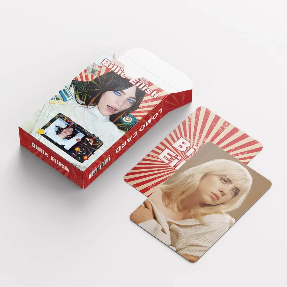 92Pcs European and American Billie Eilish style Mini Celebrity Photo Cards, Fan Collectible Cards, Postcards, LOMO Cards