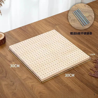 Wooden Crochet Blocking Board with Grid and Pins for Knitting Granny Squares Projects DIY Craft Gift for Beginners Adults - W