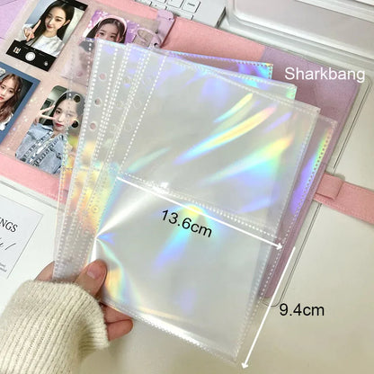 Sharkbang Designed A5 Binder Hard Cover Ring Collect Book Journal Refills Checkerboard Bandage Postcards Sticker Organizer - 