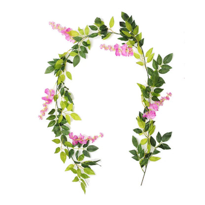 7ft 2m Flower String Artificial Wisteria Vine Garland Plants Foliage Outdoor Home Trailing Flower Fake Flower Hanging Wall De