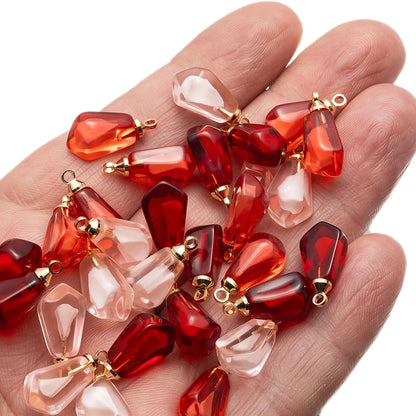 10pcs Red Pink Pomegranate Seed Resin Charm Pendants for DIY Necklace Earrings Bracelet Jewelry Making