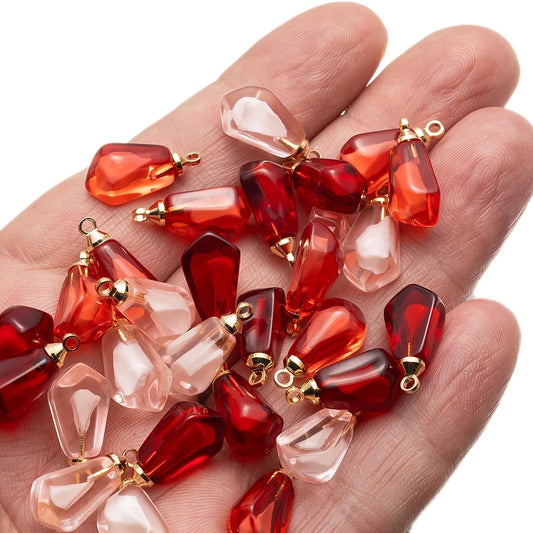 10pcs Red Pink Pomegranate Seed Resin Charm Pendants for DIY Necklace Earrings Bracelet Jewelry Making