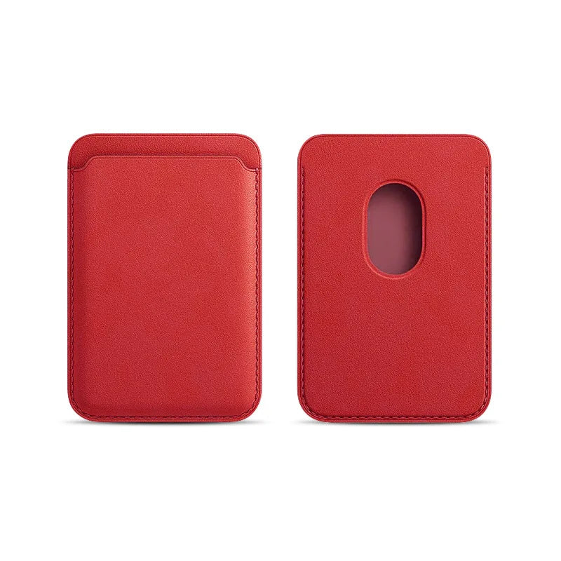 Magnetic Card Holder Leather PU Card Sleeve ID Card Holder Mobile Phone Back Sticker Bag For Magsafe iPhone 17 Card Holder Co