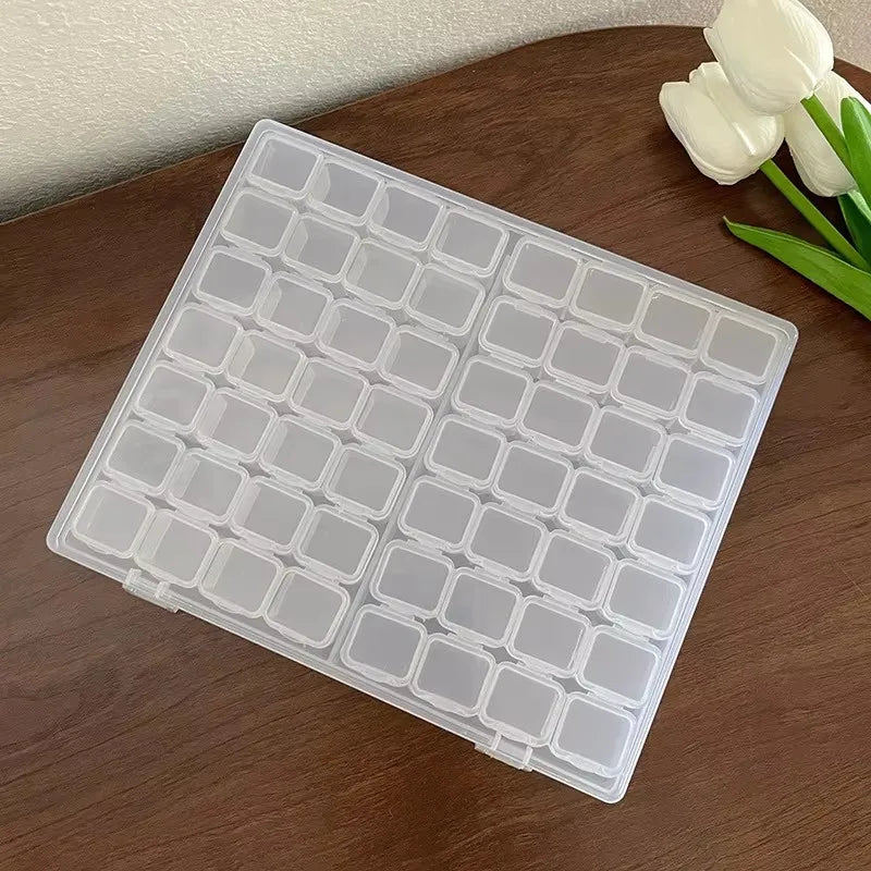 1PC 28/56 Transparent Jewelry Box Dust-Proof Earring Necklace Multi-Compartment Storage Box Hand Ring Delicate Jewelry Box - 