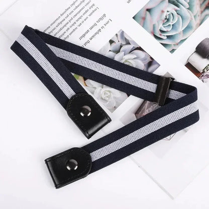2024 Canvas Adjustable Elastic Waist Band Invisible Belt Buckle-Free Belts for Women Men Jean Pants Dress No Buckle Easy To W