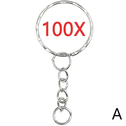 30mm/25mm/20mm Metal Key Rings Keychain Sets Keyfob Anti-rust KeyRings Key Chains Car Key Pendant Split - 100pcs Type A