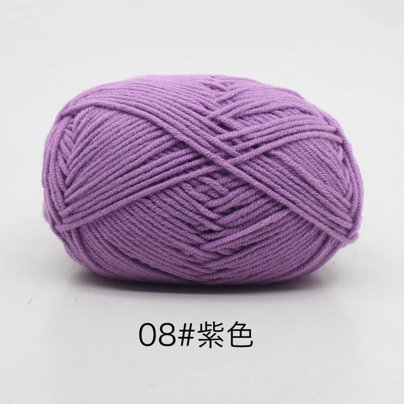 40-50g/Set 4ply Milk Cotton(80%) Knitting Yarn Needlework Dyed Lanas For Crochet Craft Sweater Hat Dolls At Low Price - 08