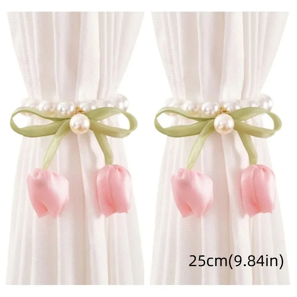 Creative Fashion Tulip Curtain Straps Adjustable Elegant Curtain Tieback Beautifully Curtains Tie Rope Homestay - 1pair style