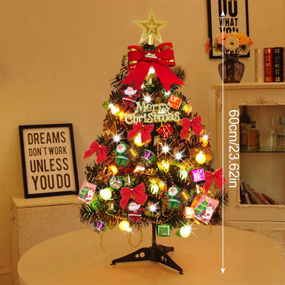 50cm Christmas Tree Set Christmas Decor With Lights Desktop Mini Christmas Tree Ornaments New Year Party Decoration Gift Navi