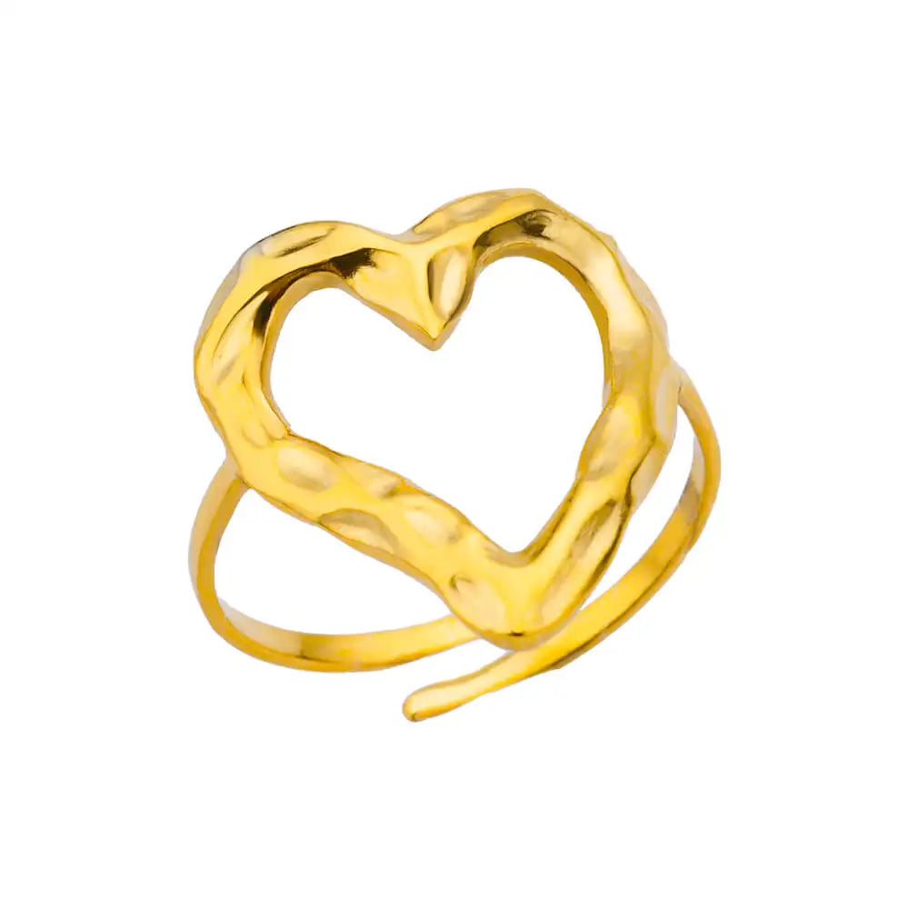 316L Stainless Steel Rings for Women Gold Color Never Fade Luxury Classic rings wedding couple rings Jewelry - JZ4804G