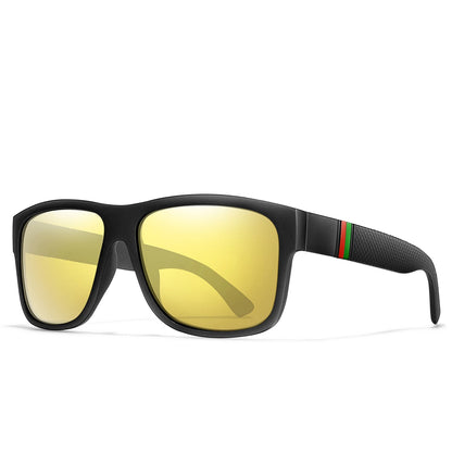 Classic Brand Men Square Polarized Fishing Sunglasses Outdoor Driving Cycling Running Goggles Vintage Large Frame UV400