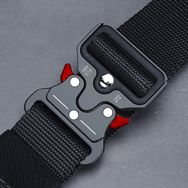 1 Piece Men's Tactical Sports Belt, Quick Release Symmetrical Buckle, Polyester Fiber, Suitable for Outdoor Training Military