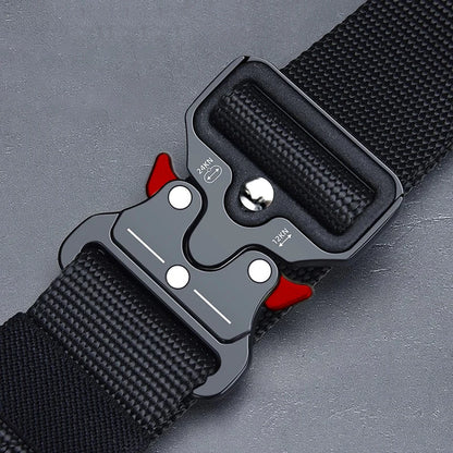 1 Piece Men's Tactical Sports Belt, Quick Release Symmetrical Buckle, Polyester Fiber, Suitable for Outdoor Training Military