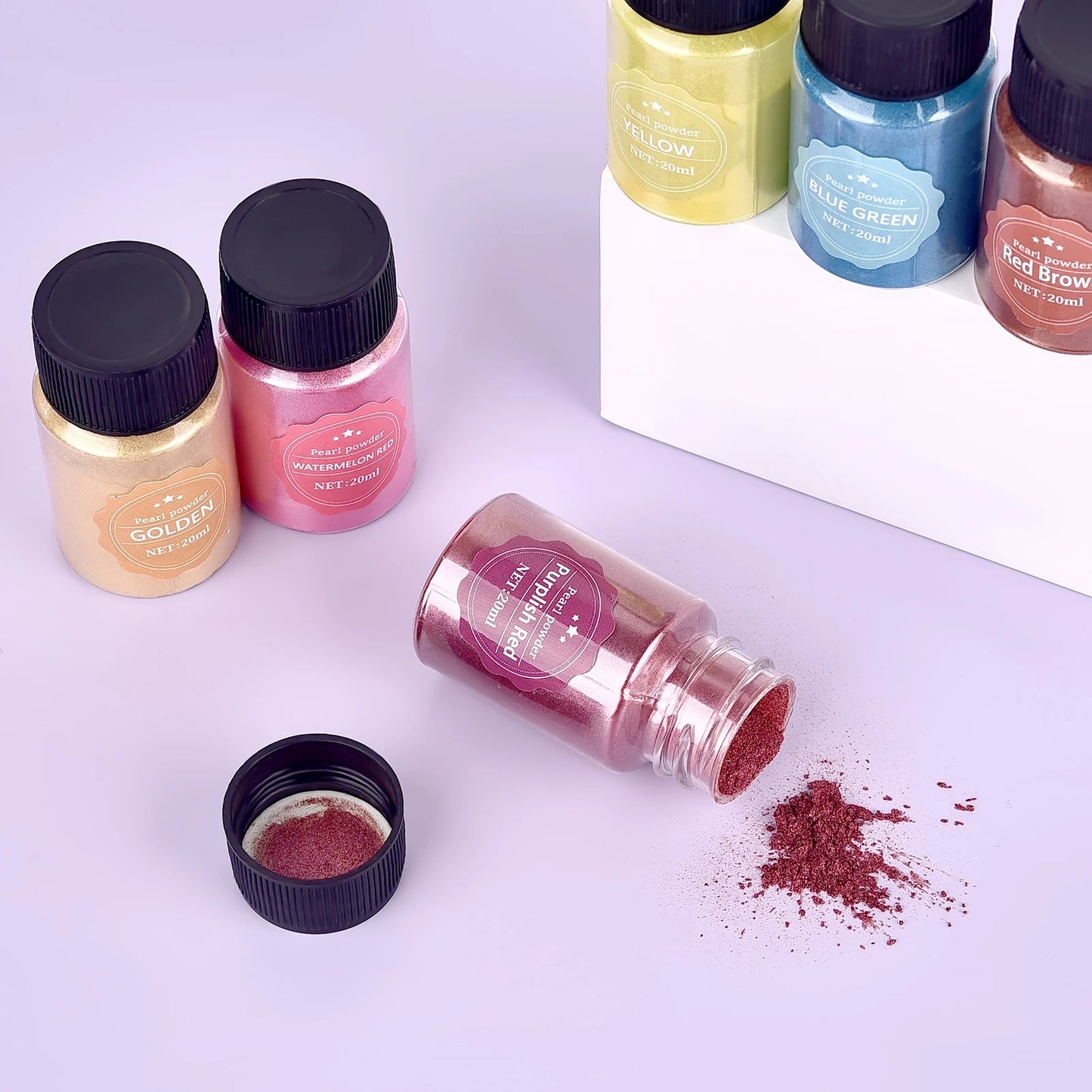 20ml Pearlescent Mica Powder Epoxy Resin Pigment Kits Dye Pearl Pigment Natural Mica Mineral Powder DIY Jewelry Crafts Candle