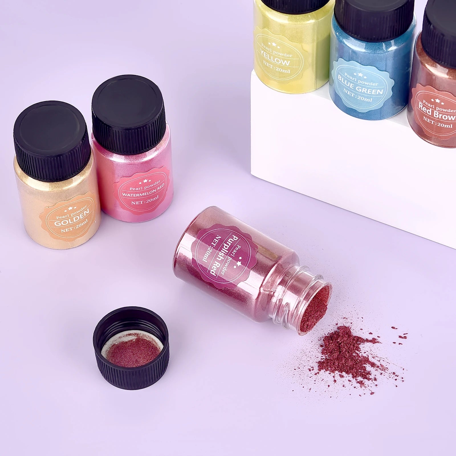 20ml Pearlescent Mica Powder Epoxy Resin Pigment Kits Dye Pearl Pigment Natural Mica Mineral Powder DIY Jewelry Crafts Candle