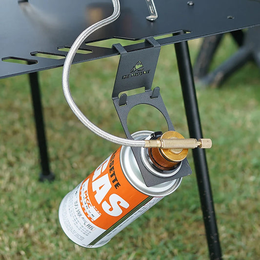 Outdoor Canister Hanging Hook Metal Butane Gas Tank Hanger Clip Butane Fuel Gas Tank Hanger Camping Accessories for Travel