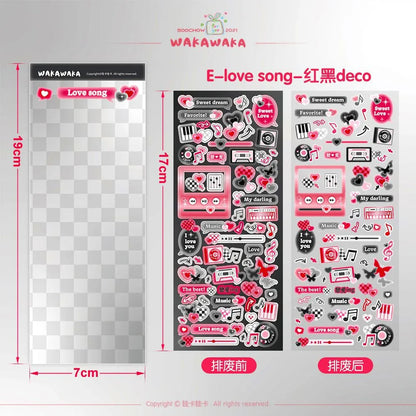 SCRAPBOOK Music Decorative STICKER Korean DIY Phone Luggage Motorcycle Laptop Flakes Idol Card Deco Sticker - 05