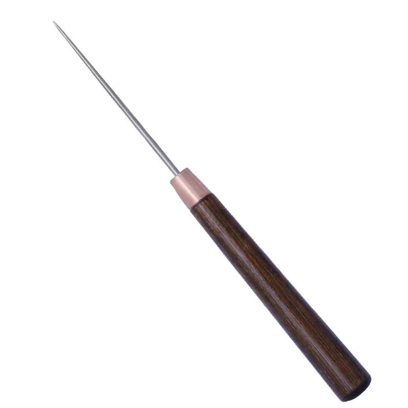 1pcs Durable Awl Tools With Wooden Handle Diy Leather Crafts Punch Tools Leather Hole Punches Stitching Tools Handmade Suppli