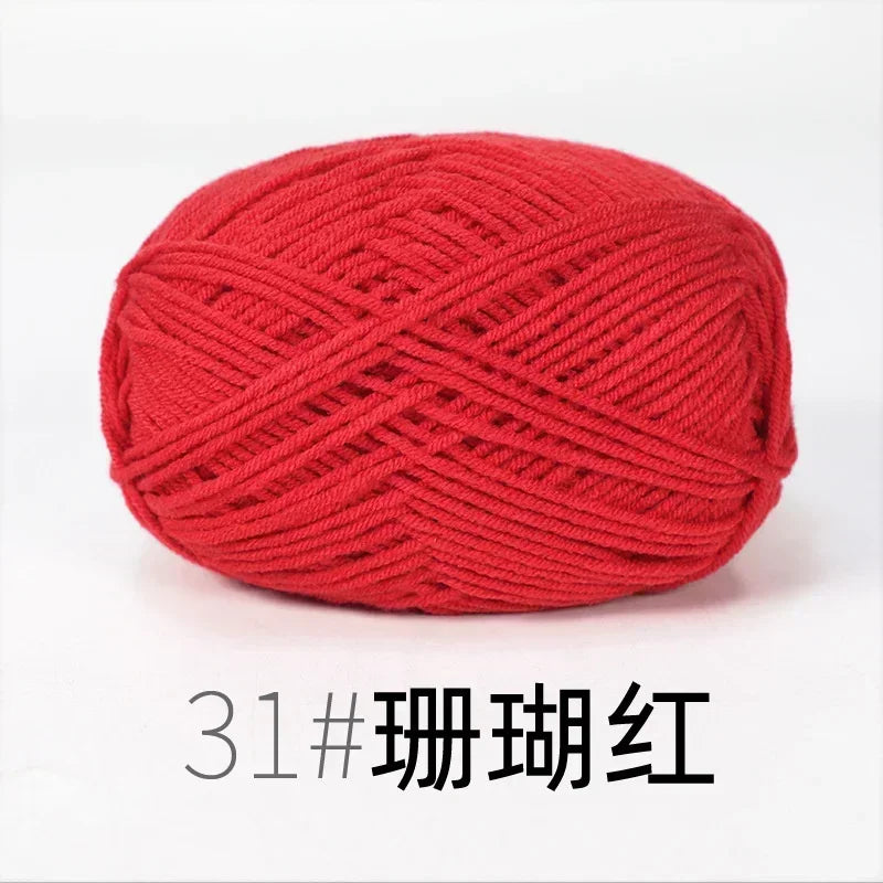 50g 4ply Milk Cotton Knitting Wool Yarn Needlework Dyed Lanas For Crochet Craft Sweater Hat Dolls Sewing Knitting Tools - 31