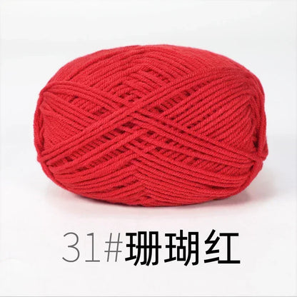 50g 4ply Milk Cotton Knitting Wool Yarn Needlework Dyed Lanas For Crochet Craft Sweater Hat Dolls Sewing Knitting Tools - 31
