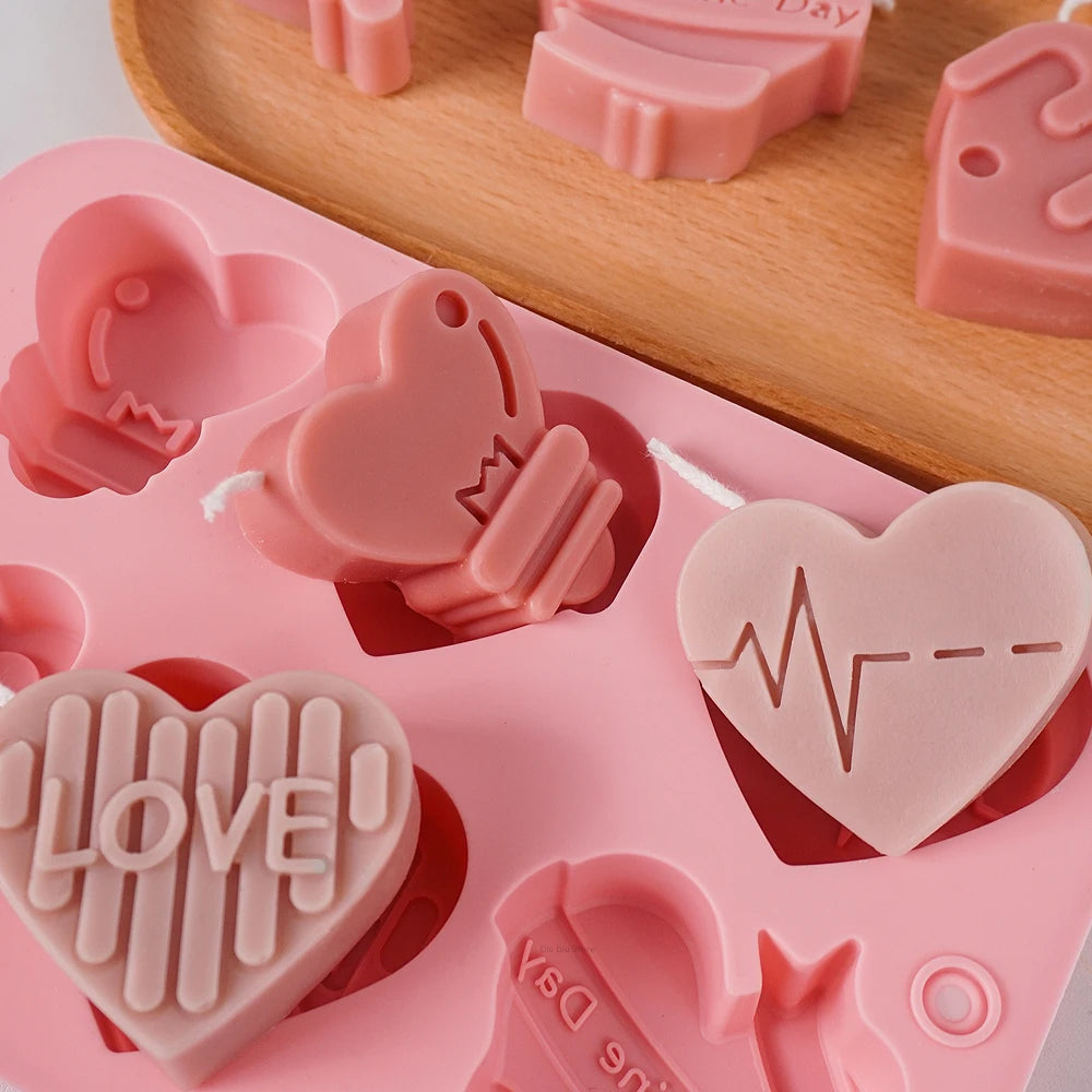 New kinds Heart Shape Silicone Soap Mold DIY Handmade Angel Love Cake Chocolate Baking Molds Aromath Soap Candle Crafts Makin