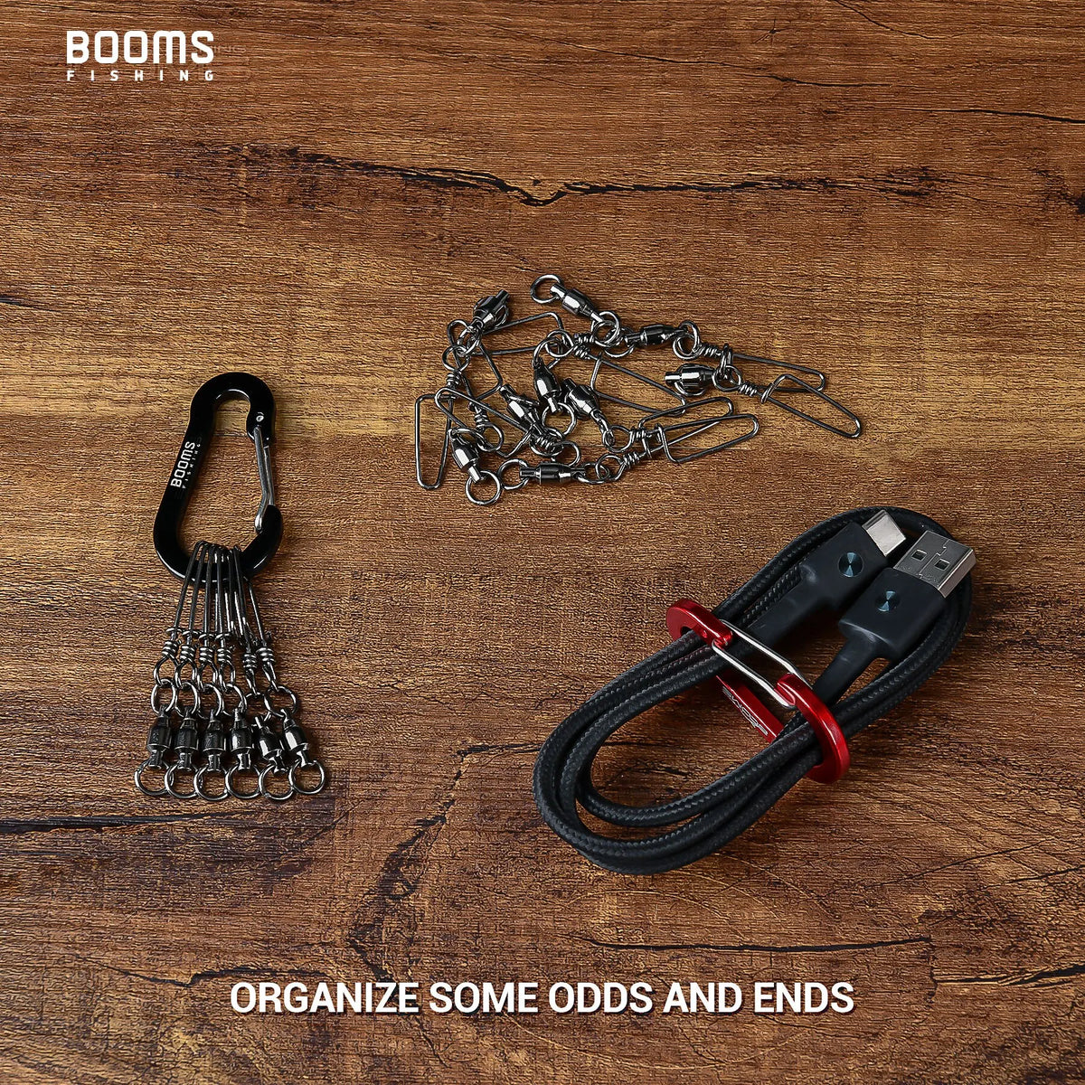 Booms Fishing CC1 6Pcs Aluminum Alloy Carabiner Keychain Outdoor Camping Climbing Snap Clip Lock Buckle Hook Fishing Accessor