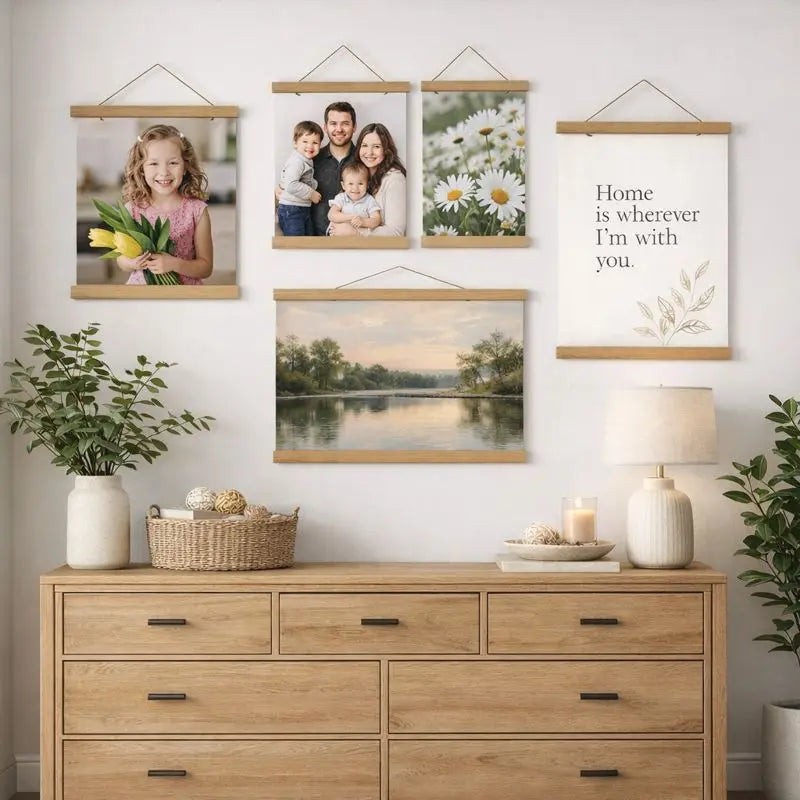 Magnetic Frames Teak Pine Wood Picture Poster Hanger Frame For Wall Art Canvas Print Painting Kids Room Home Decor 30x40 40x6