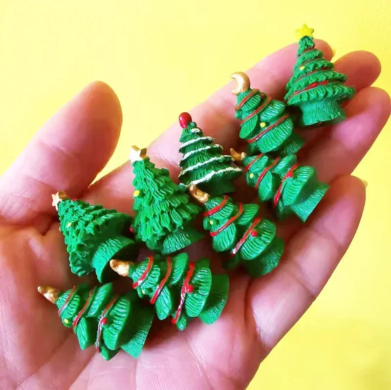 9 pcs mini house/little trees/miniatures cottage/shabby /cute/ fairy garden/gnome/moss terrarium home decor/crafts supplies -