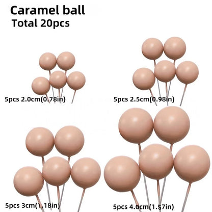 20 Pcs Ball Cake Topper Decorations Mini Balloons Cake Topper Sticks Gold Balls Cake Picks Cake Topper Balls Cake Decorations