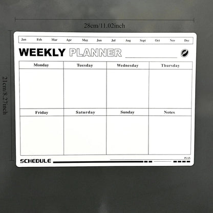 A refrigerator magnet ,monthly and weekly planner, magnetic calendar sticker, soft magnetic note sticker, message board - WHI