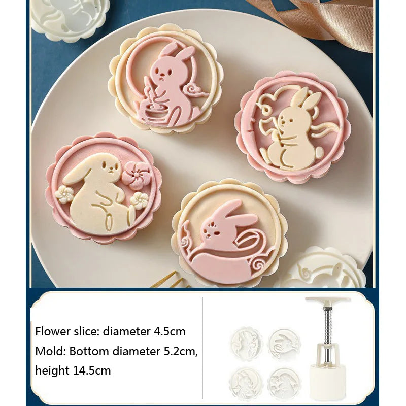 1 set DIY Mooncake Mold Plastic Hand Press Pastry Mold Hand Press Mung Bean Cake Model Pastry Embossing Make Kitchen Baking T