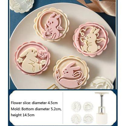 1 set DIY Mooncake Mold Plastic Hand Press Pastry Mold Hand Press Mung Bean Cake Model Pastry Embossing Make Kitchen Baking T