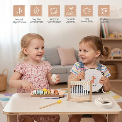 Musical Instruments Montessori Music Baby 0 12 Months Toys Drum Xylophone Baby Toys Kids Early Educational Wooden Instruments
