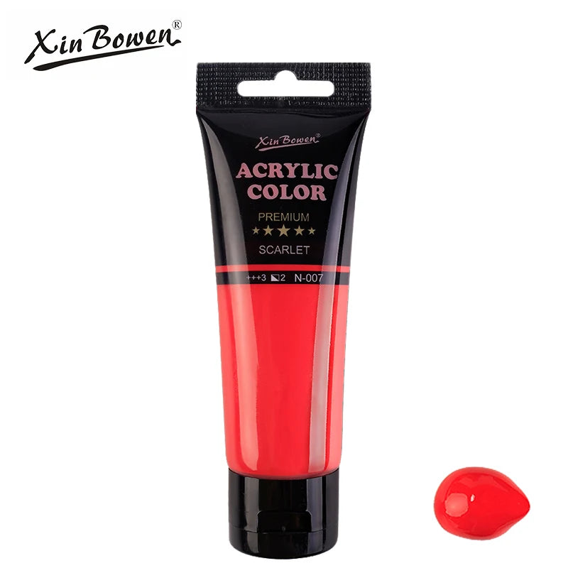 75ml Acrylic Paint for Wall Art Student DIY Graffiti Shoes Waterproof Sun Resistant Textile Painting Materials - Red