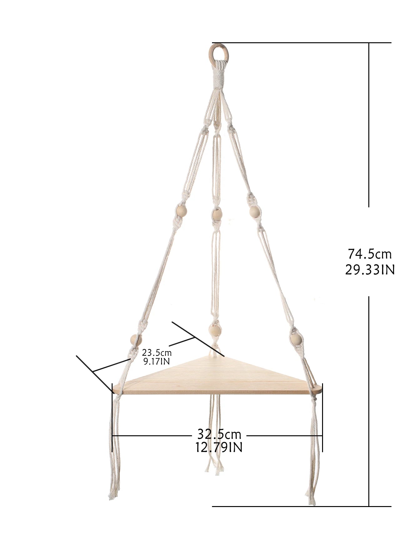 Wooden Corner Shelf Wall Decor Pot Storage Display Stand Macrame Floating Shelf Wall Organizer Boho Room Nordic Home Decorati