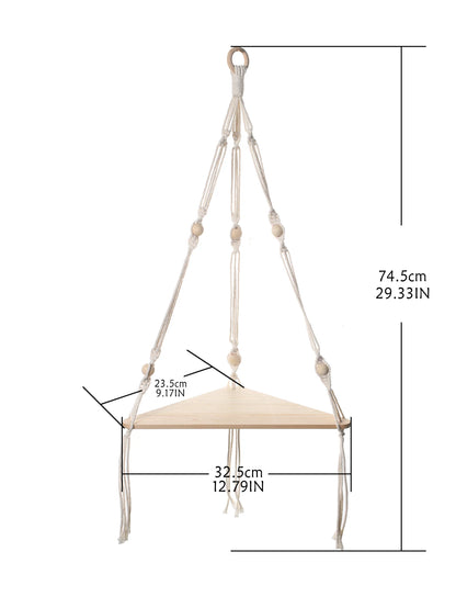 Wooden Corner Shelf Wall Decor Pot Storage Display Stand Macrame Floating Shelf Wall Organizer Boho Room Nordic Home Decorati