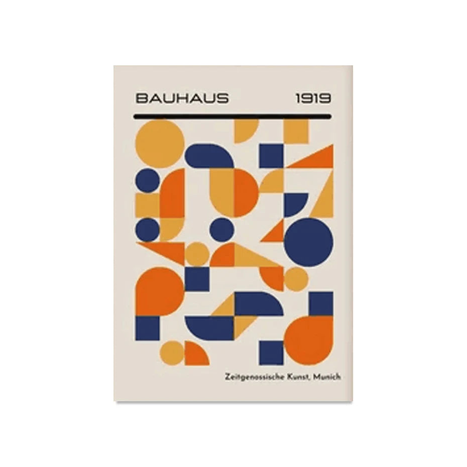 Mid Century Modern Bauhaus Abstract Geometric Posters Wall Art Canvas Painting Prints Pictures Gallery Living Room Interior H